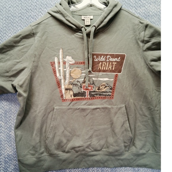 Ariat Tops - Ariat Womens 3X Wild Desert Graphic Hoodie Sage Green Western Sweatshirt